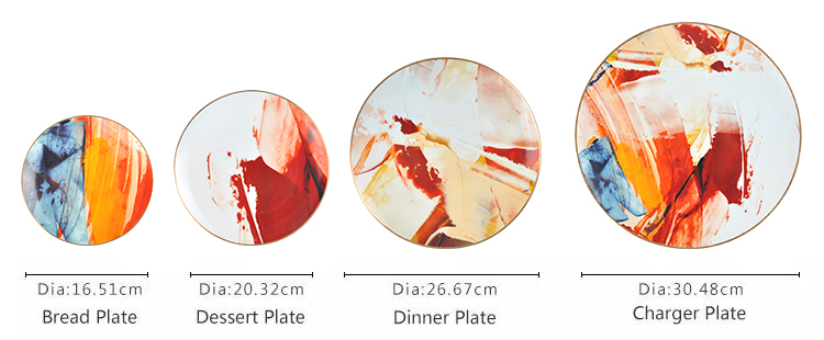 Colorful Ceramics bone china dinner plate set