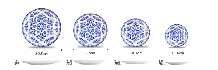 blue lily bone china plate sets