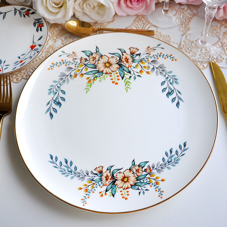 Fine Bone China Floral Decorative Dinner Plates