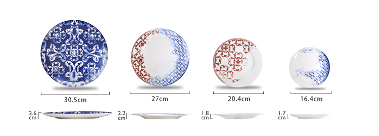 colourful snowflake ceramic dinner plates set