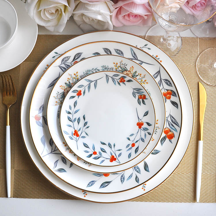 Fine Bone China Floral Decorative Dinner Plates