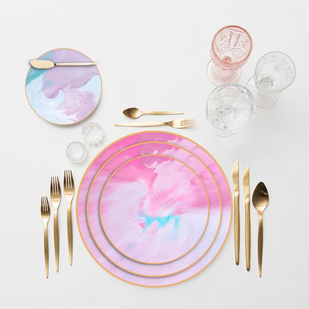 Pastel Ceramic Dinnerware Plate Set