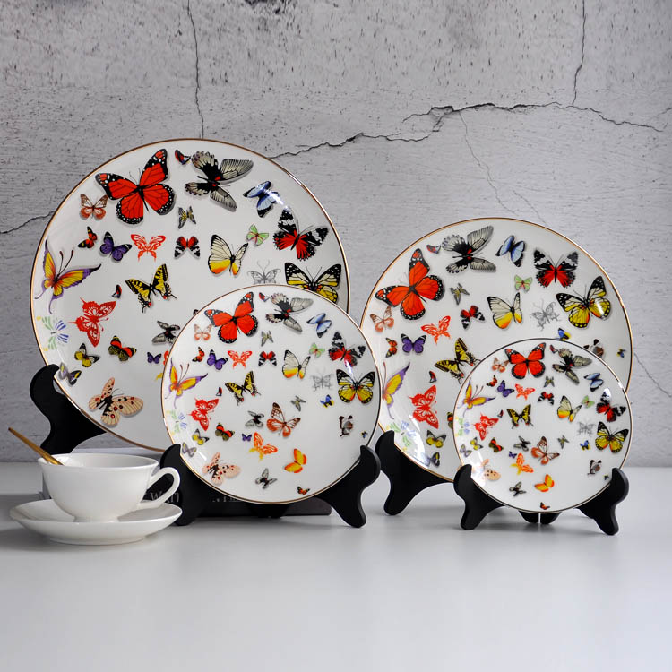 Colourful Butterfly Dinner Plate Set 