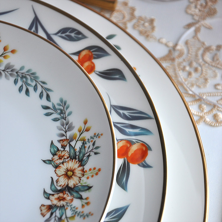 Fine Bone China Floral Decorative Dinner Plates