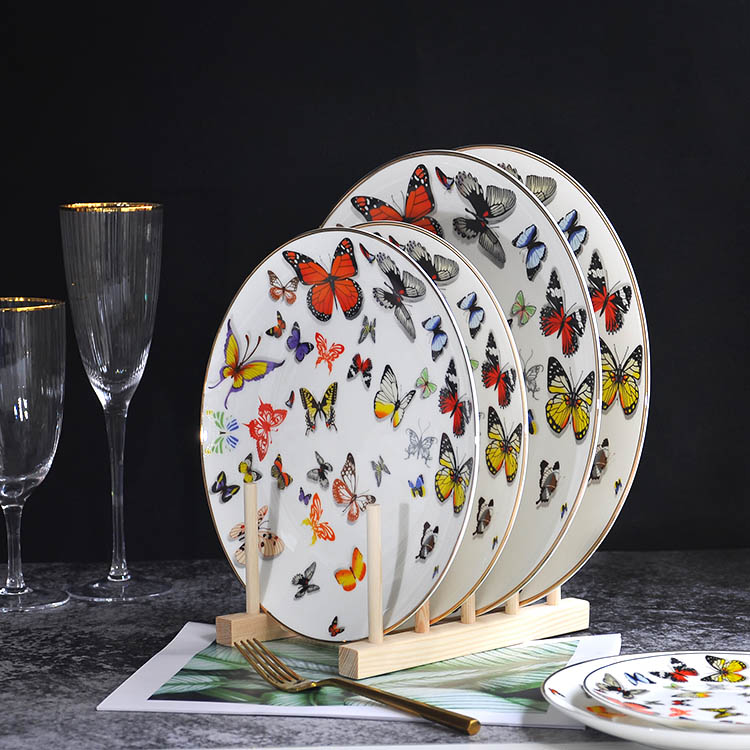 Colourful Butterfly Dinner Plate Set 