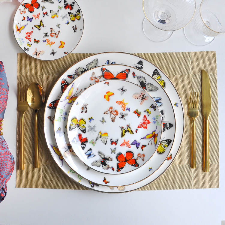 Colourful Butterfly Dinner Plate Set 