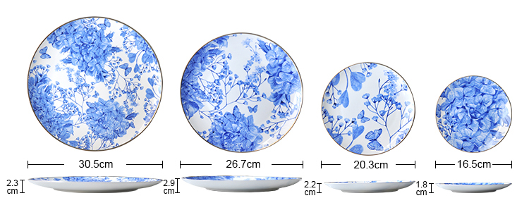 blue and white floral bone china dinnerware