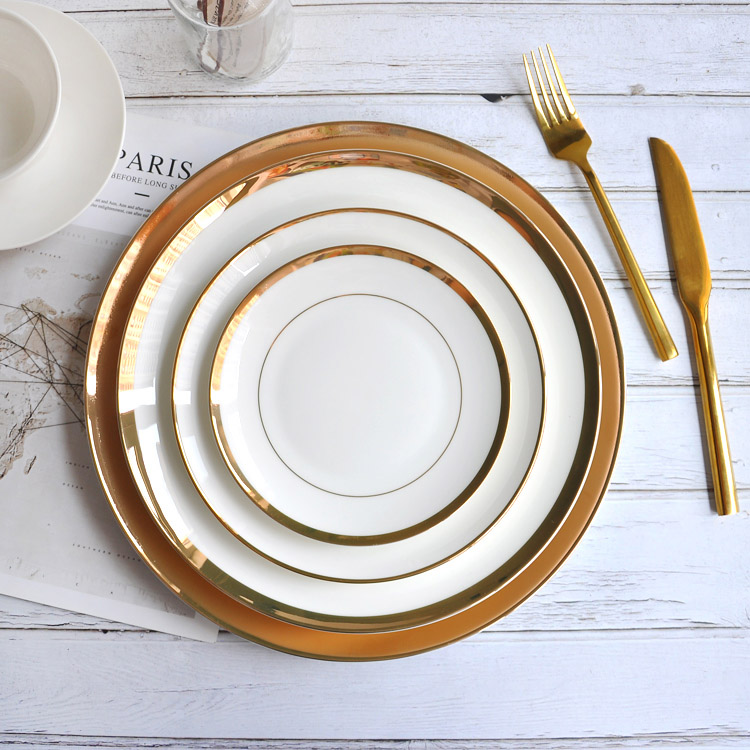 Gold Rim Ceramics Dinnerware Set