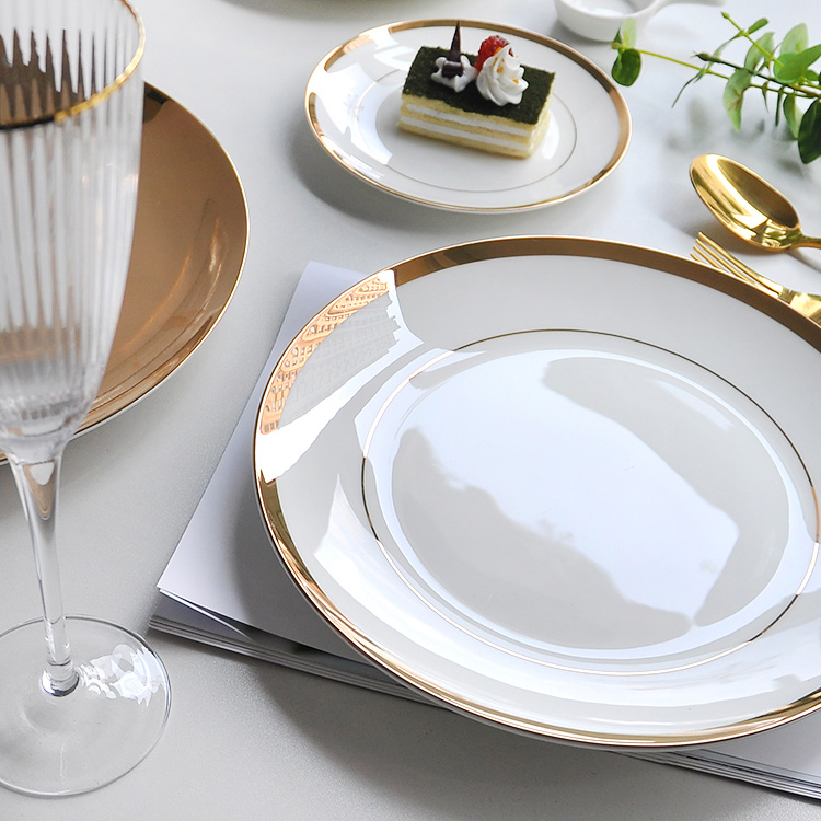 Gold Rim Ceramics Dinnerware Set