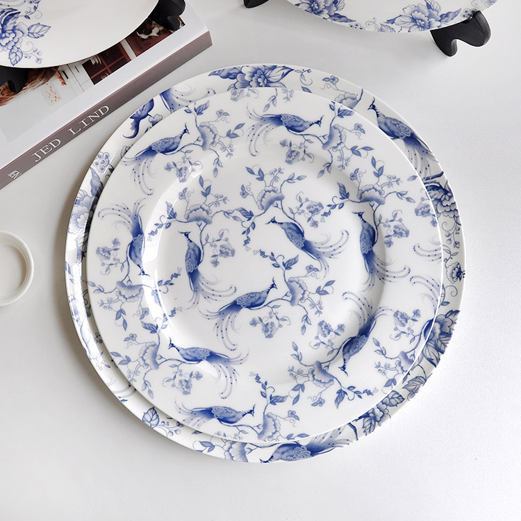 Blue And White Ceramics Dinner Plate Set