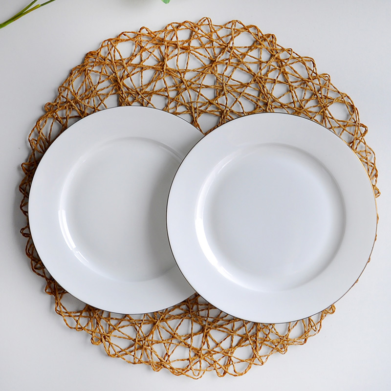 White Dinnerware Set With Gold Trim