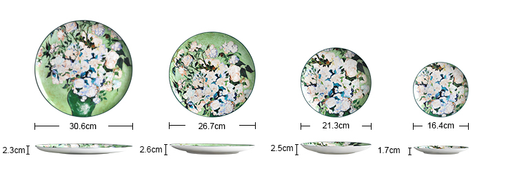 green floral bone china dinner plates set