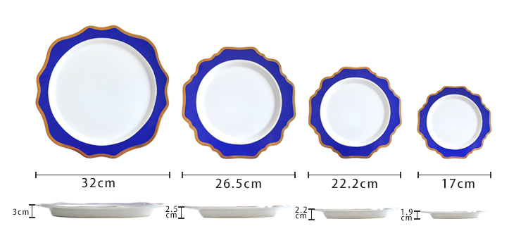 dark blue porcelain dish service set