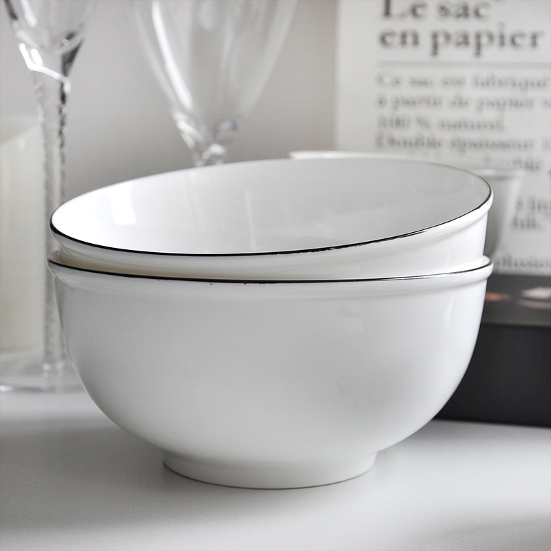 Black Rim Ceramics Cereal Bowl