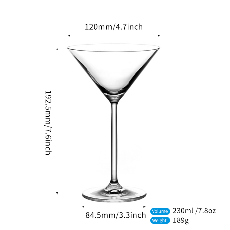 wholesale clear lead free glass martini glass