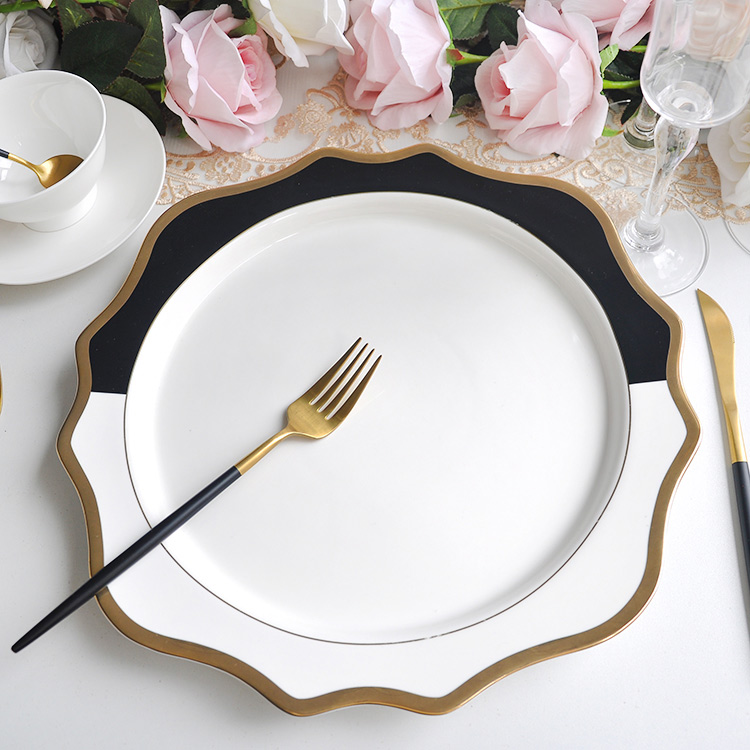 Black And White Porcelain Dinnerware Set