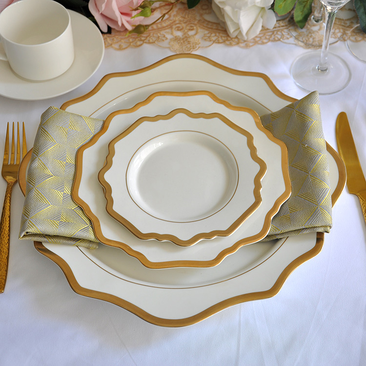 White Porcelain Dinner Plates Set