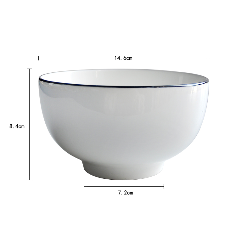 wholesale black rim ceramics cereal bowl