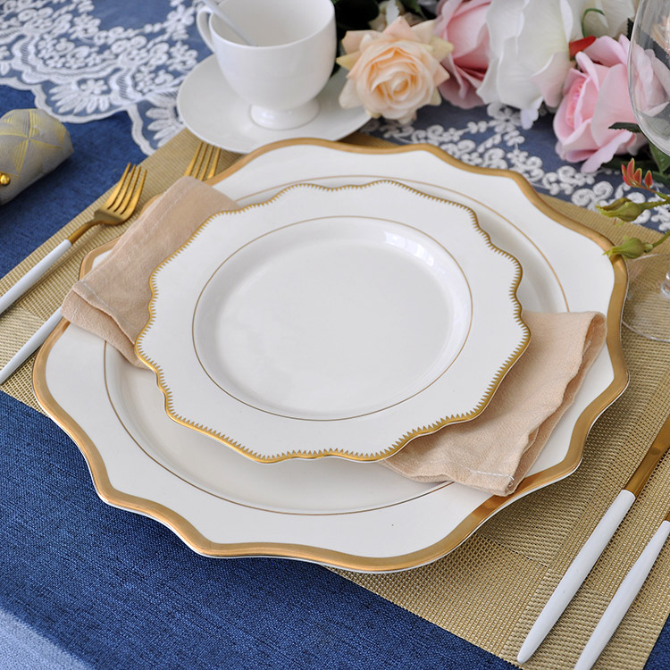 White Porcelain Dinner Plates Set