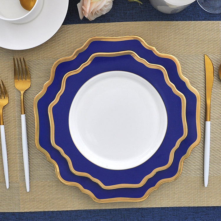 Dark Blue Porcelain Dish Service Set