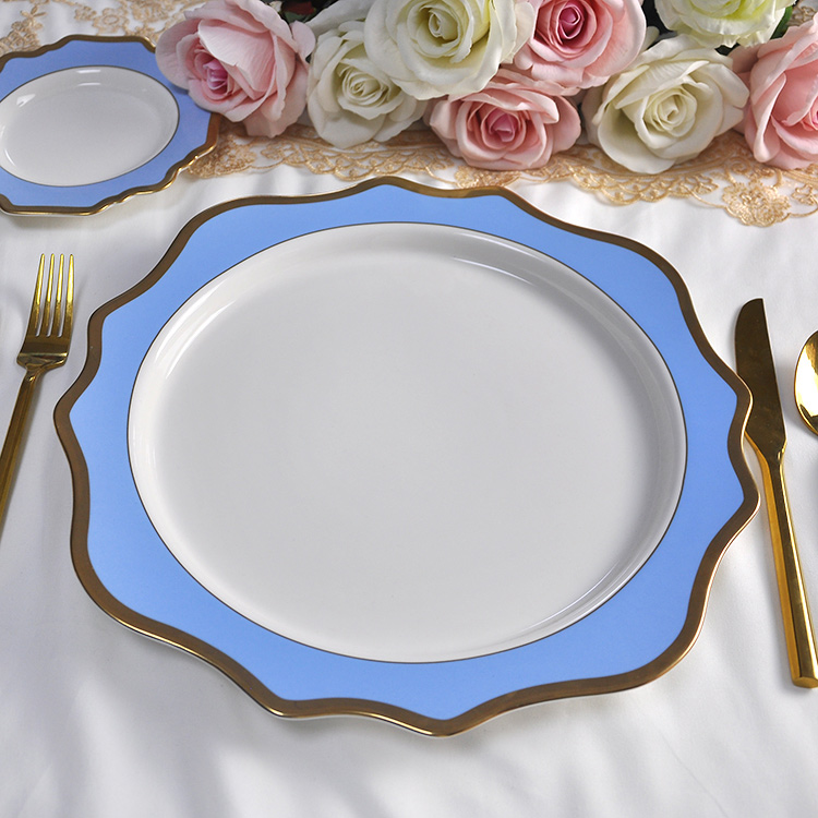 Light Blue Baroque Porcelain Dinnerware Set