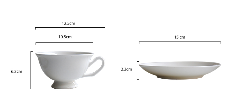 wholesale white ceramics cup and saucer set