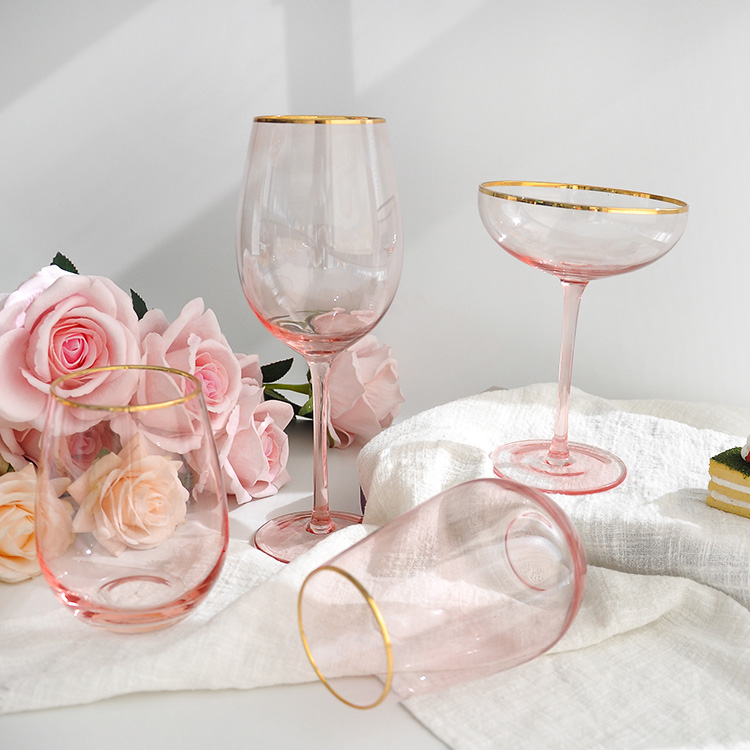 Pink Champagne Coupe Glasses