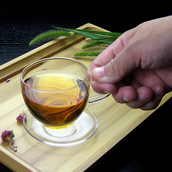 Clear Glass Tea Cups And Saucers Set