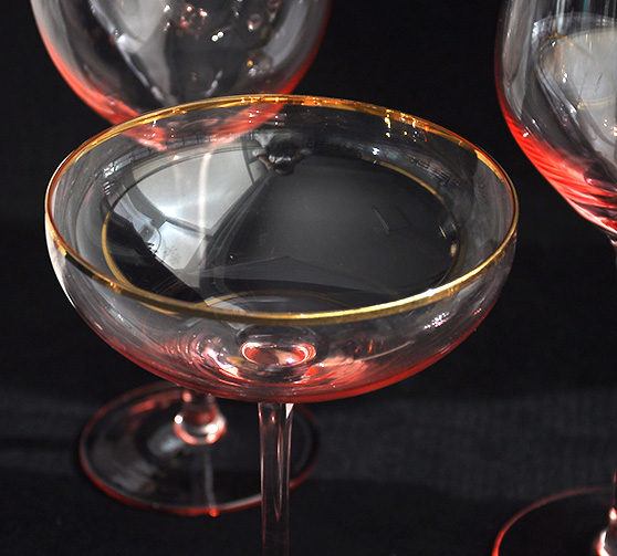 Pink Champagne Coupe Glasses