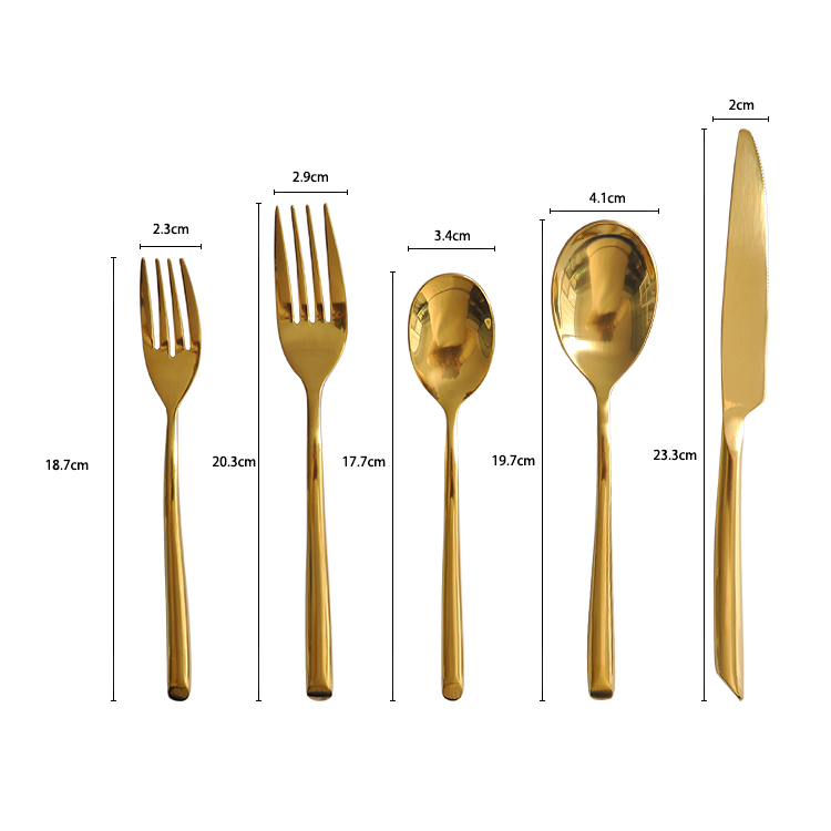 wholesale oblique section handle knife and fork and spoon set