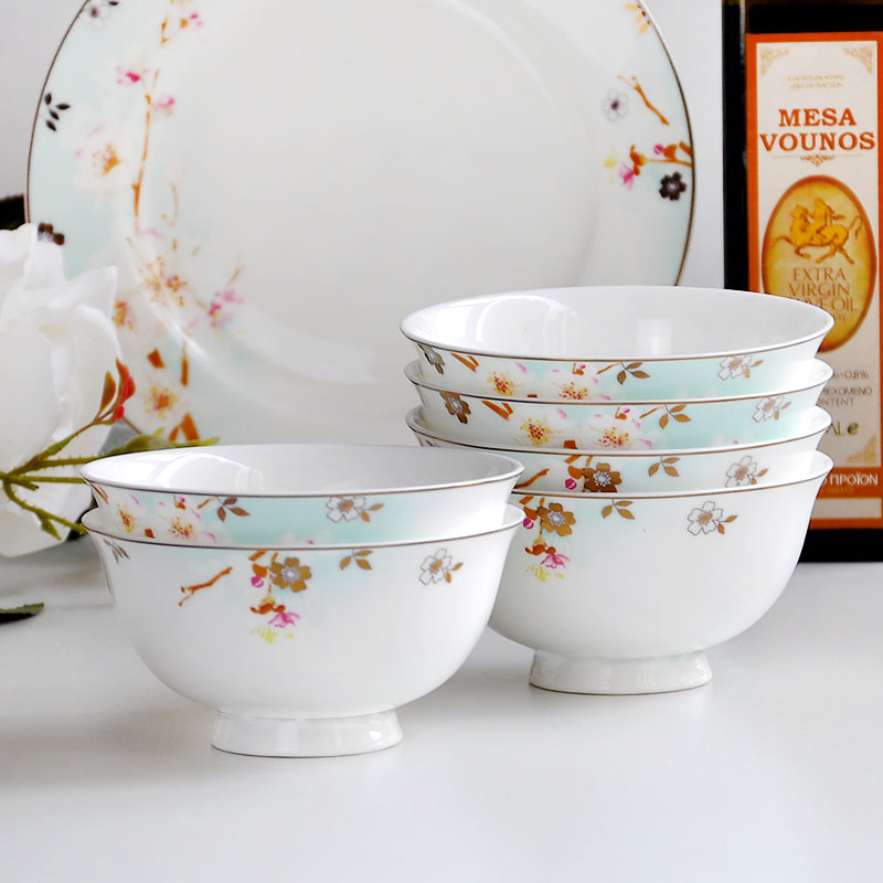 Custom asian white gold small fine bone china footed bowls set ...