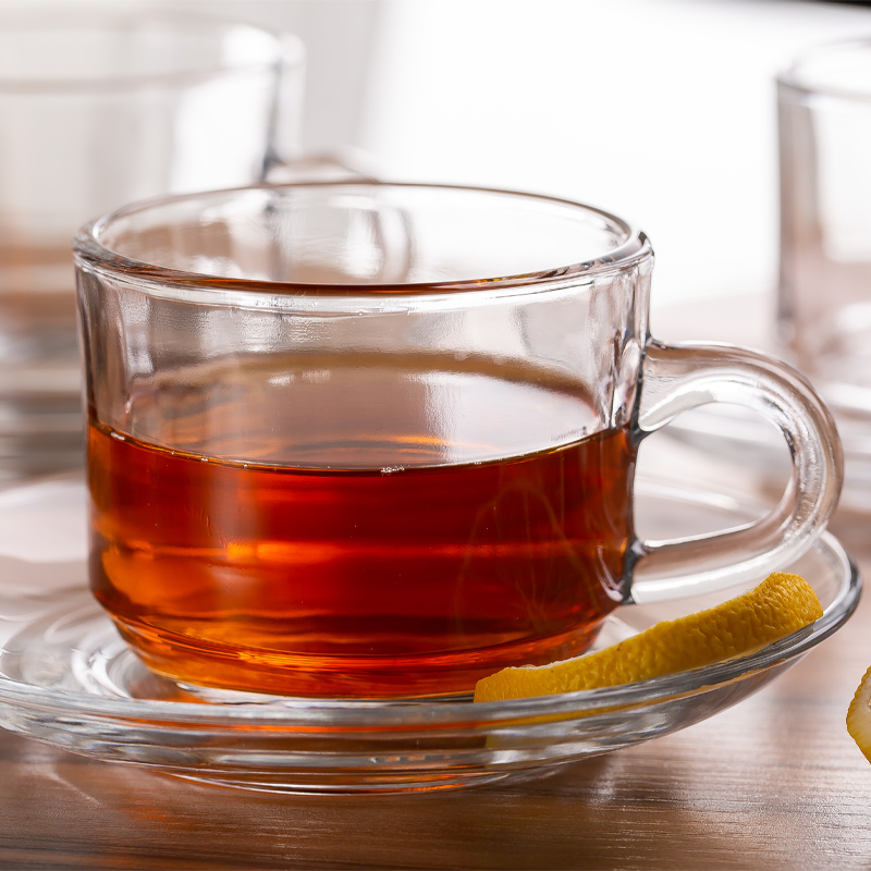 Clear Glass Espresso Coffee Cups And Saucer