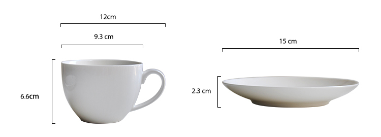 custom white fine bone china cappuccino cups and saucer set