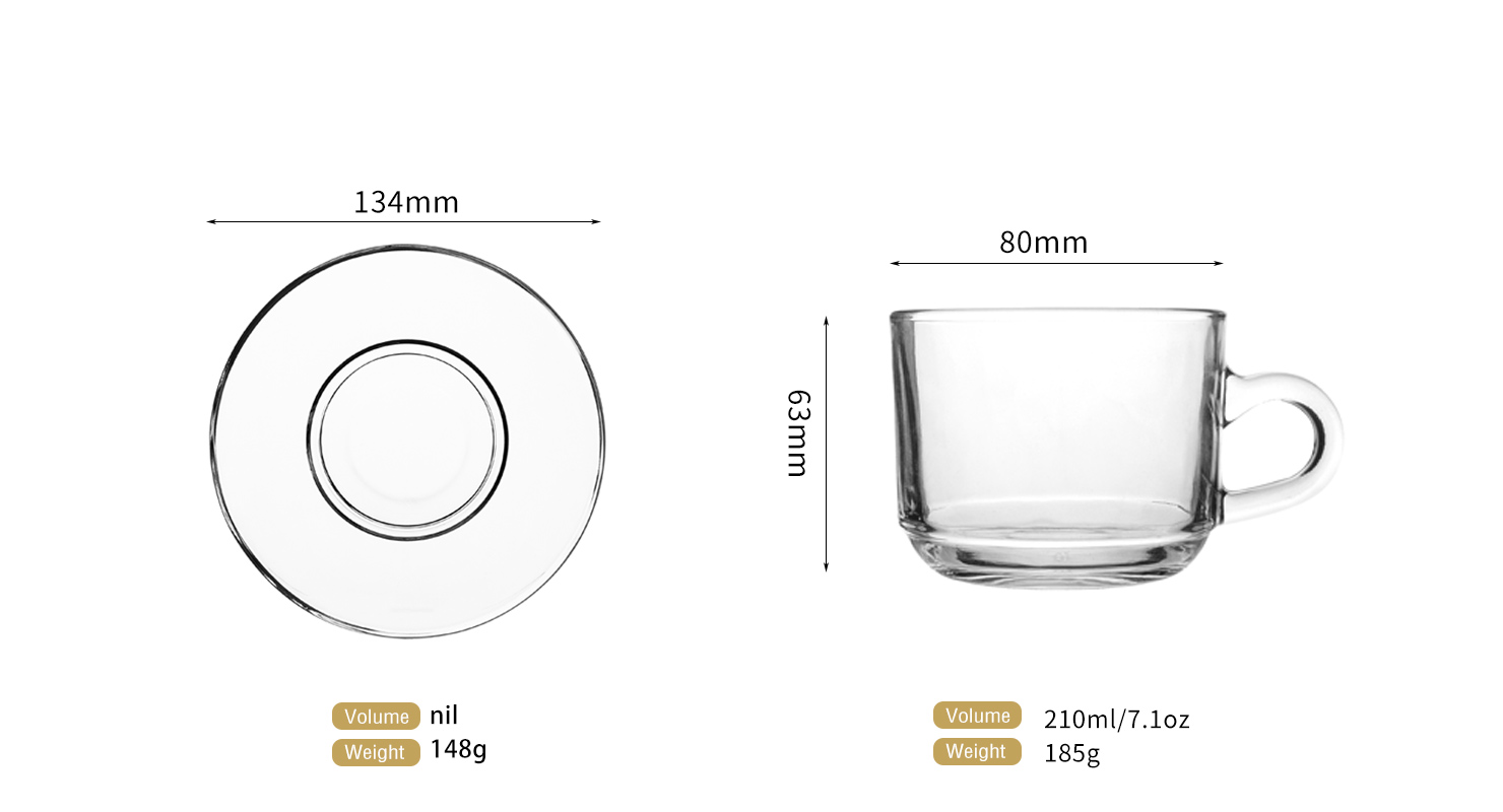 clear glass espresso coffee cups and saucer set wholesale