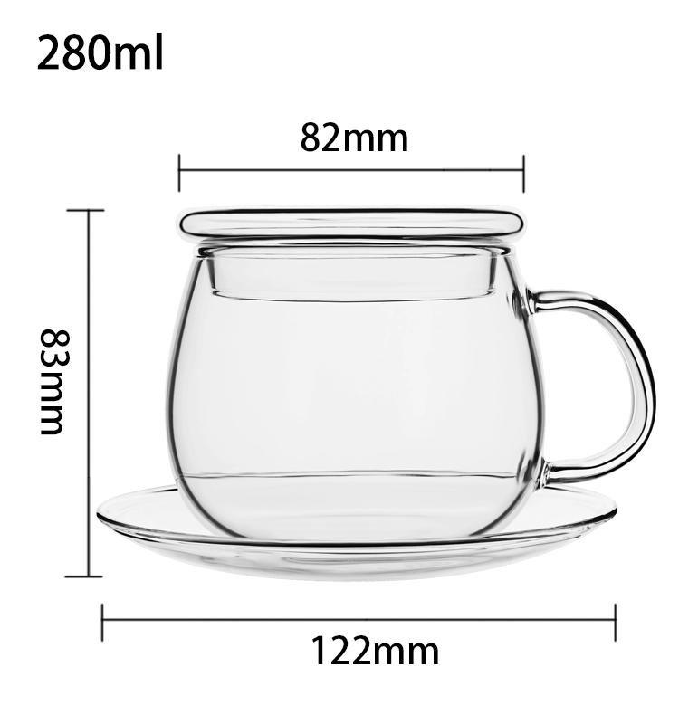 Glass Tea Coffee Cups Saucers With Lids