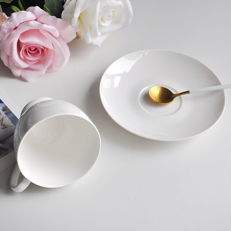 White Bone China Tea Cups And Saucers Set