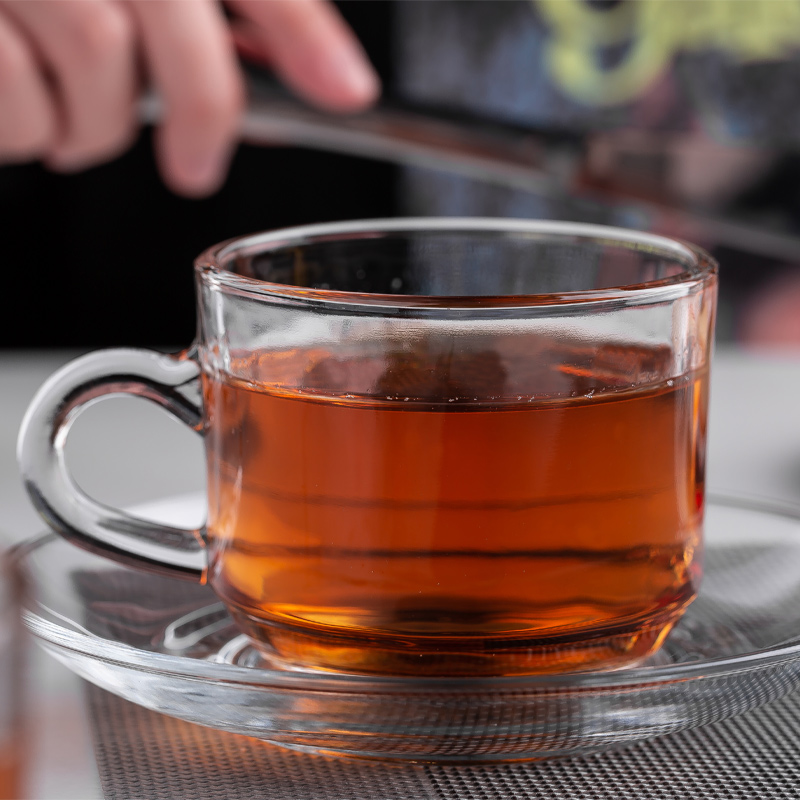 Clear Glass Espresso Coffee Cups And Saucer