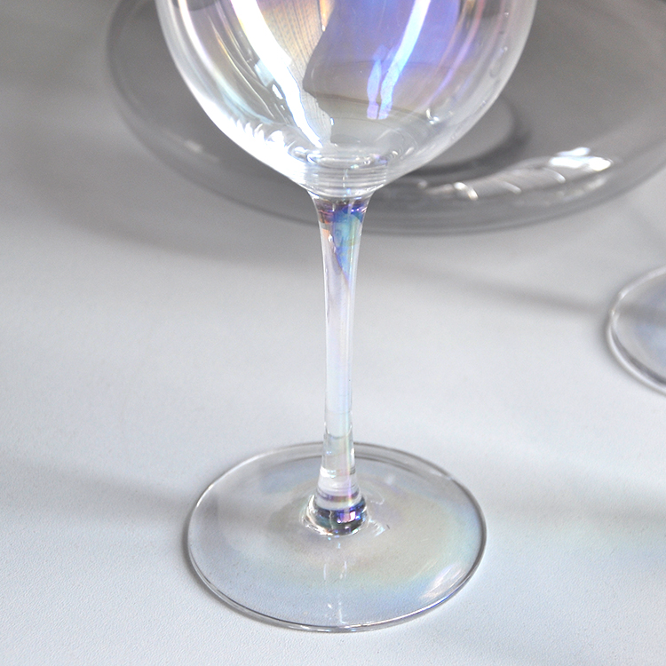 Long Stem Rainbow White Wine Glass