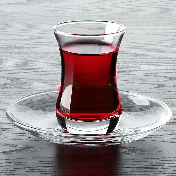 wholesale turkish glass tea cups and saucers set