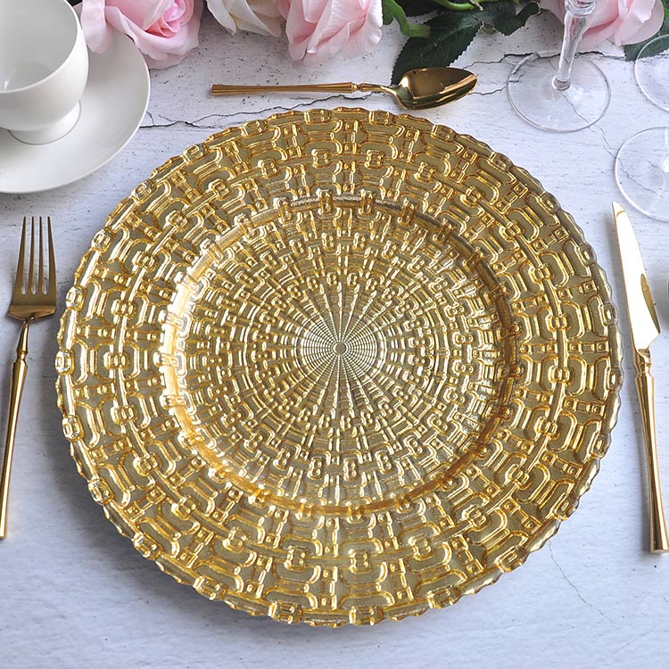 Multiple Different Types Gold Charger Plates