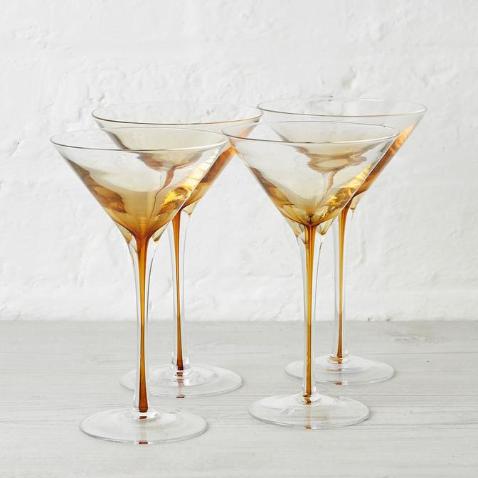 Amber Martini Glass 