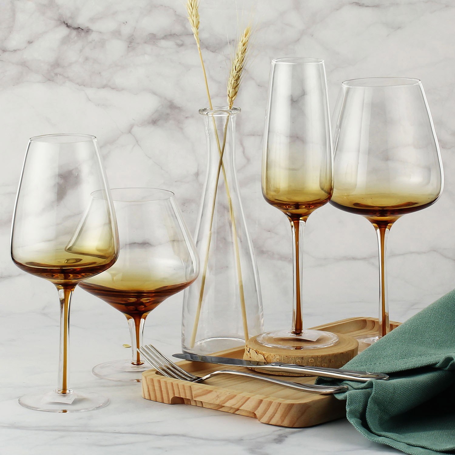 Amber Wine Glass set