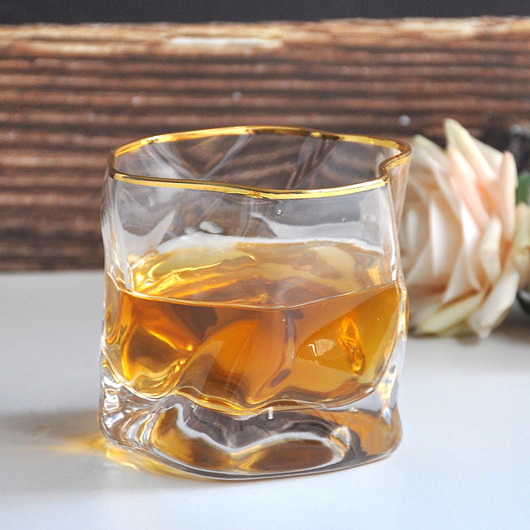 Irregular Twisted Crystal Whisky Glasses