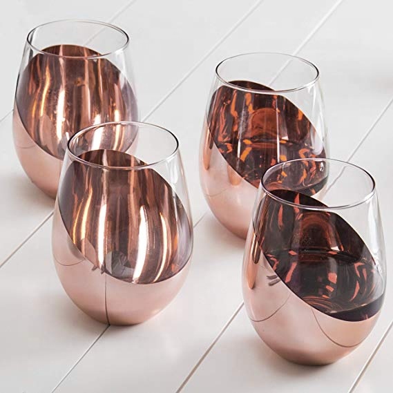 Plating Rose Gold Wine Glasses Stemless