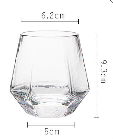 different style colorful flat bottom hexagon round whisky glass