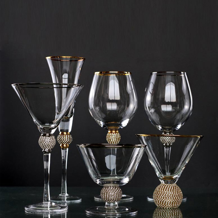 Studded Red Wine Glasses