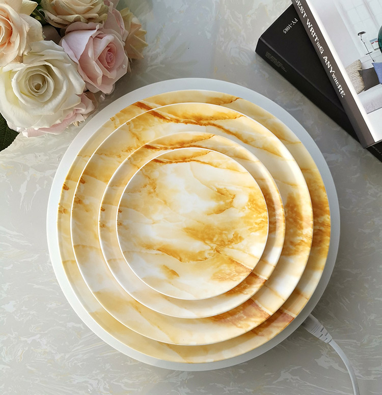 Yellow Marble Textured Service Set