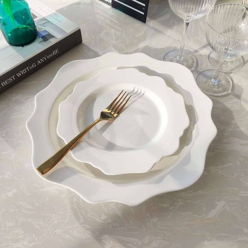 Pure White Porcelain Dinner Service Dishes