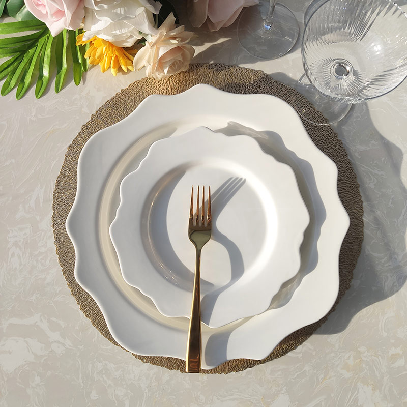 Pure White Porcelain Dinner Service Dishes