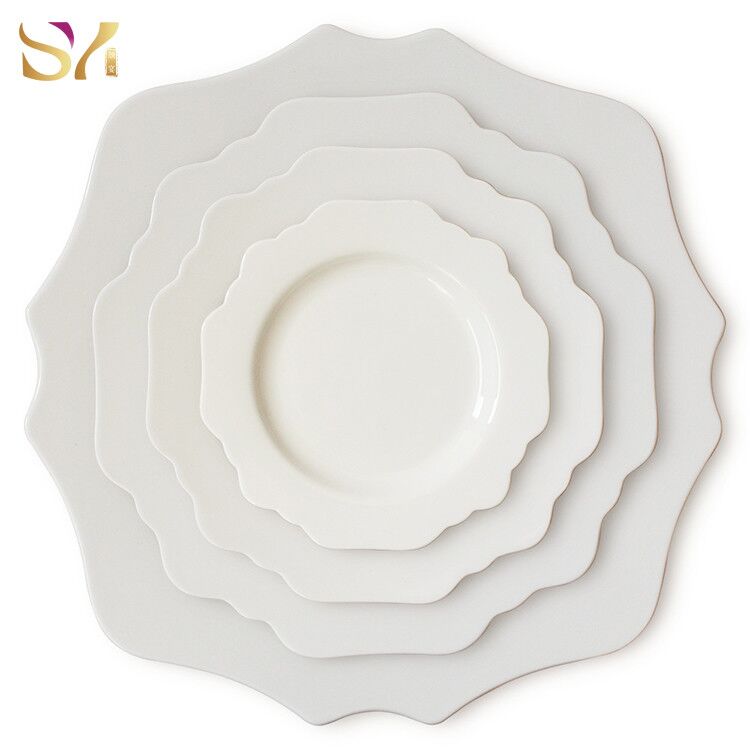 Pure White Porcelain Dinner Service Dishes